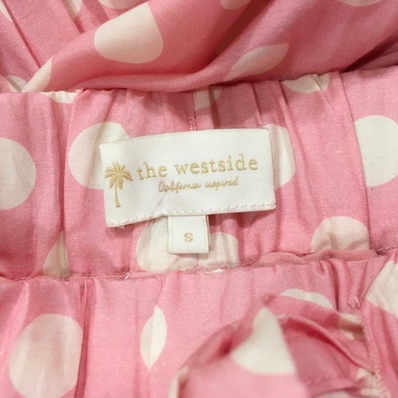 The Westside Skirt Tie Miramar Ruffle Details Dot Pink Color g26 - Picture 7 of 8